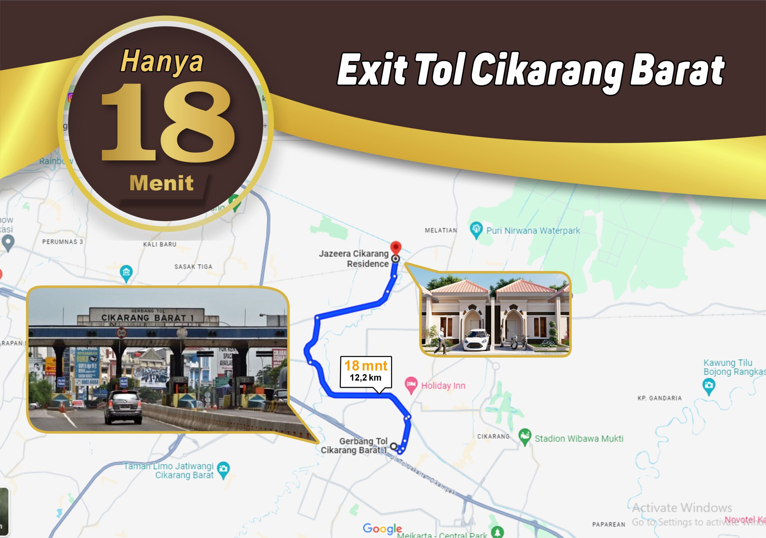 18 menit Exit Tol Cikarang Barat 18 menit Exit Tol Cikarang Barat
